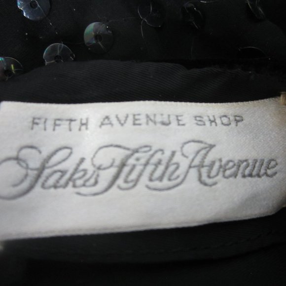 Vtg Saks Fifth Avenue Womens S Black Velvet Fit Flare Sequin Party Formal Dress - Picture 3 of 12